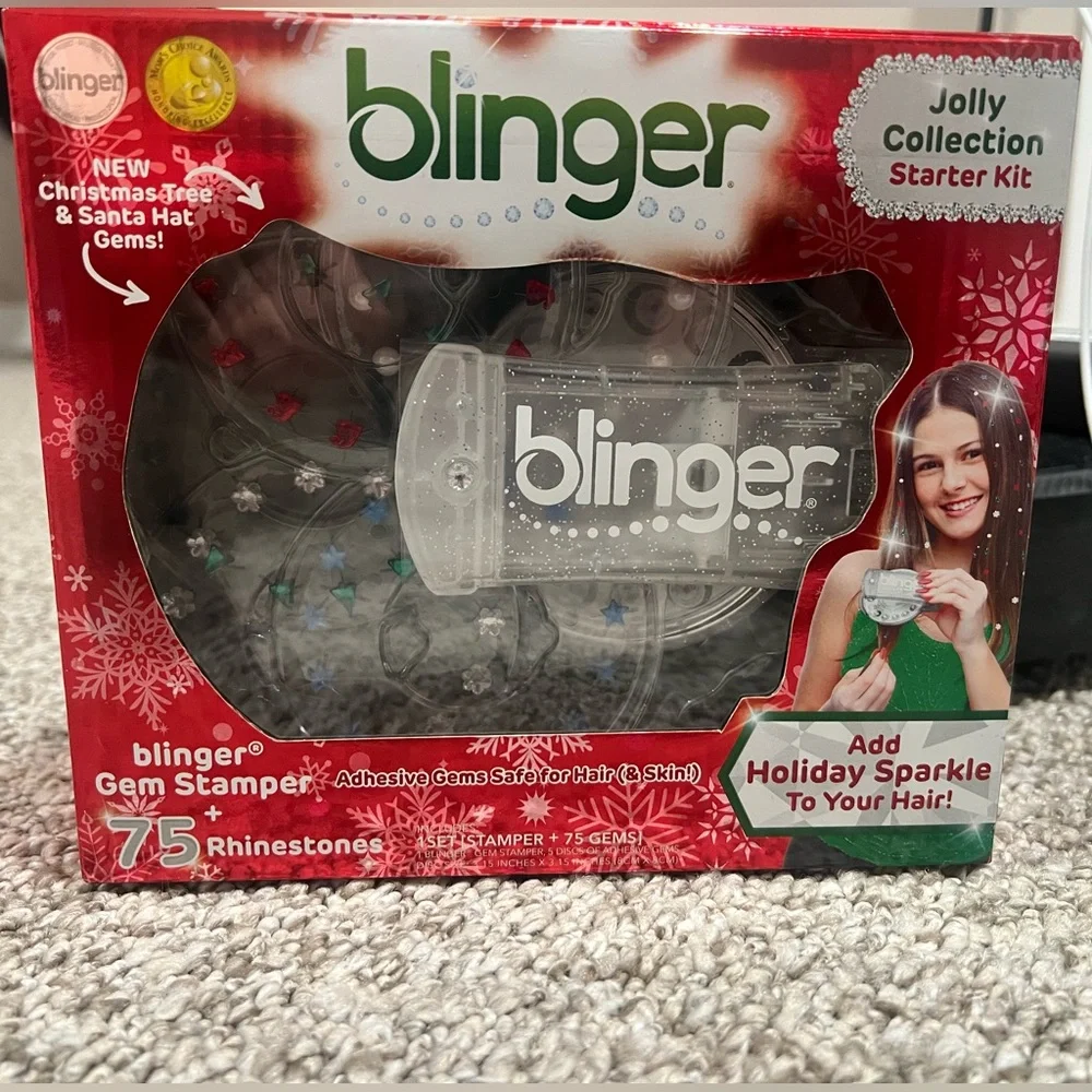 Blinger Jolly Collection Starter Kit Gem Stamper Holiday Rhinestones New